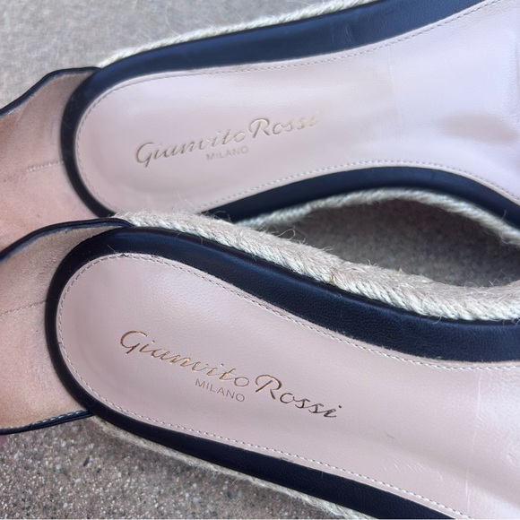 $725~GIANVITO ROSSI~Black Portofino 25 Jute Platform Espadrille Sandals~6/6.5/36 - Picture 9 of 15